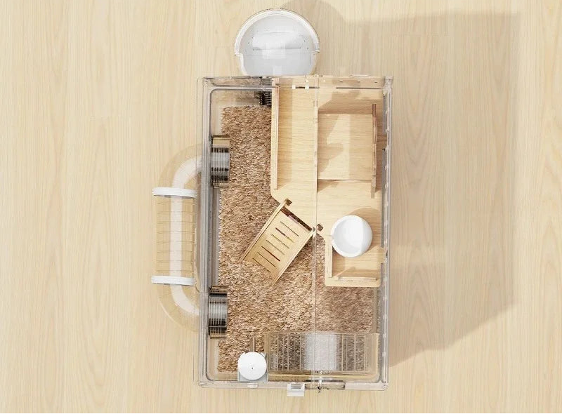 Large Transparent Hamster Cage – Luxury Villa Habitat Full Set for Small Rodents