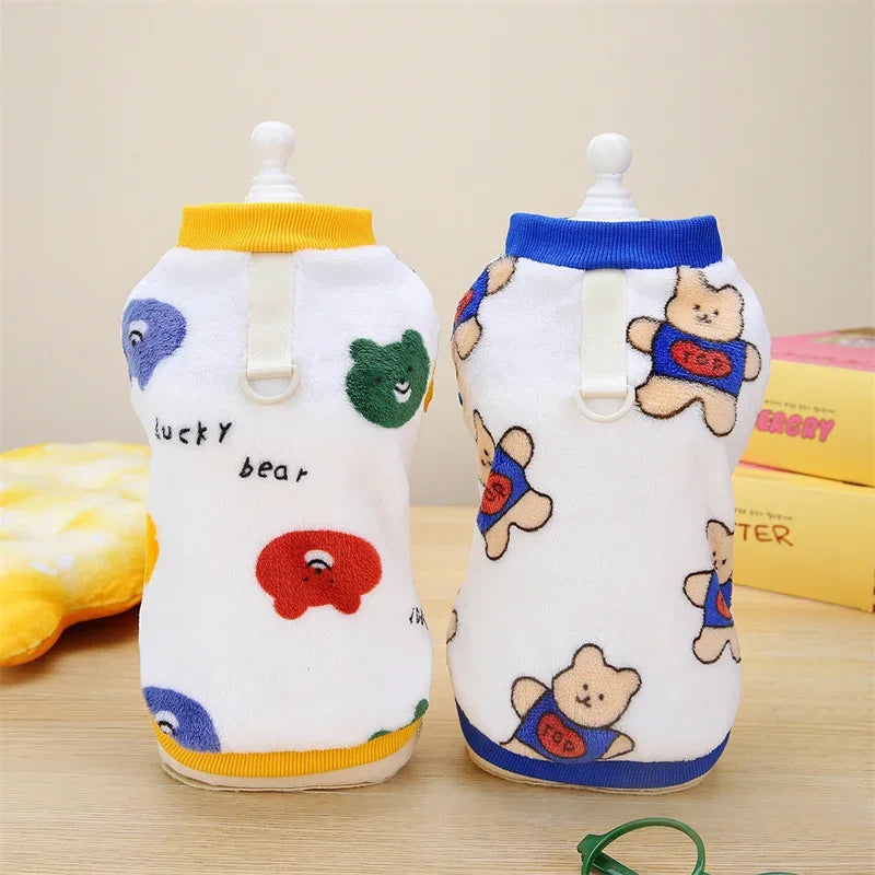 Strawberry Print Plush Pullover Sweater for Cats & Small Dogs