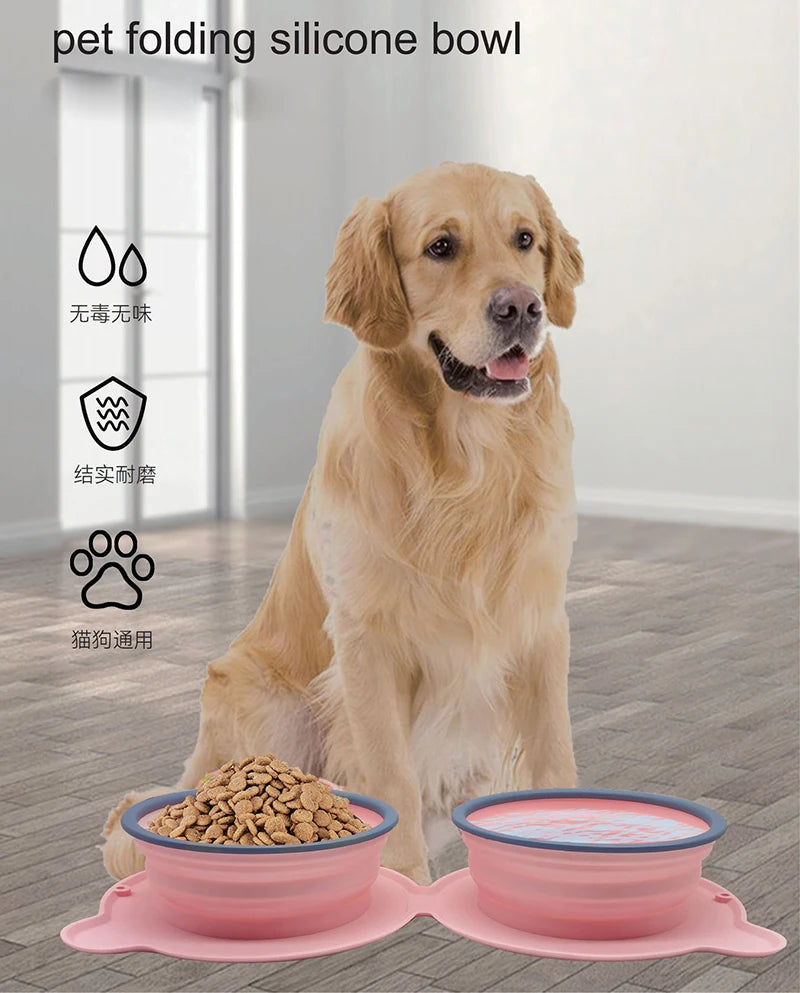 Foldable Silicone Travel Bowl for Dogs & Cats