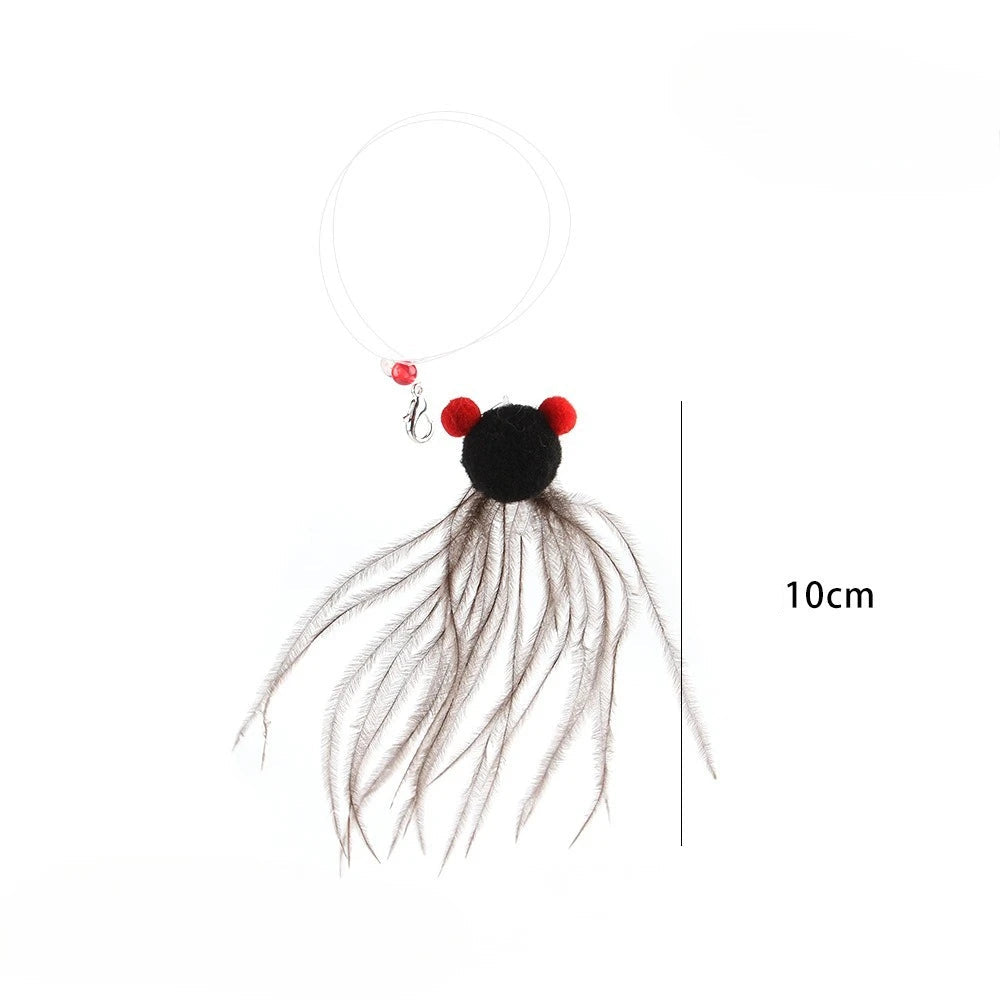 Interactive Cat Feather Toy with Bell