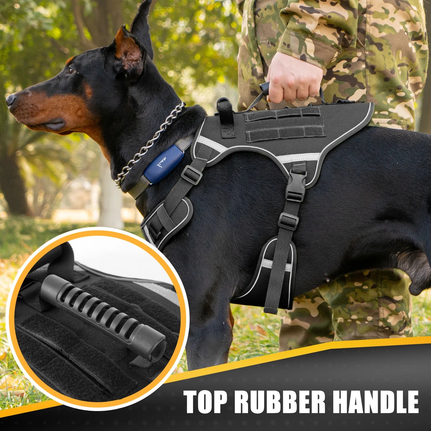 Gilet tactique militaire avec harnais et laisse pour grands chiens