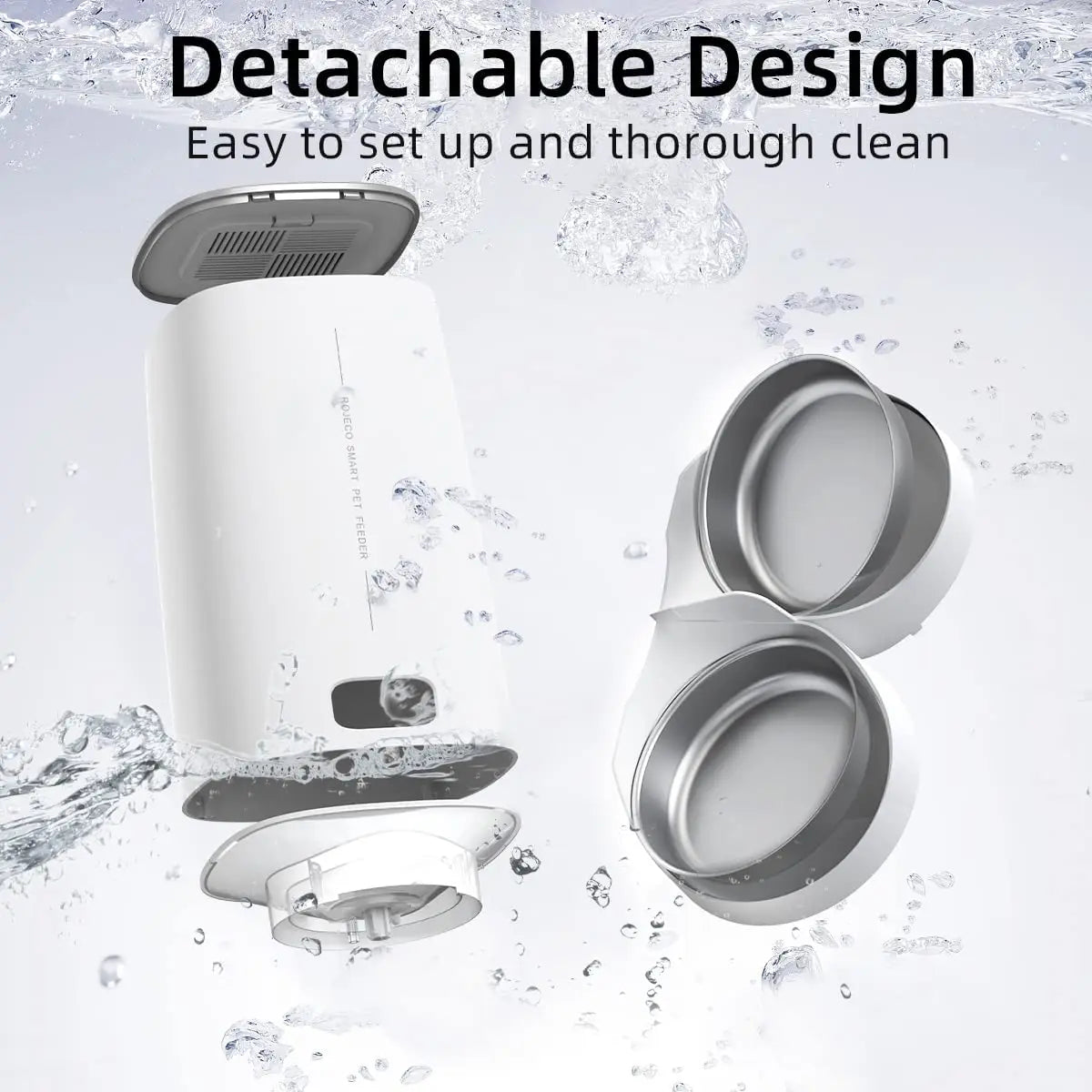 Automatic Dry Food Pet Feeder with Single or Double Bowls