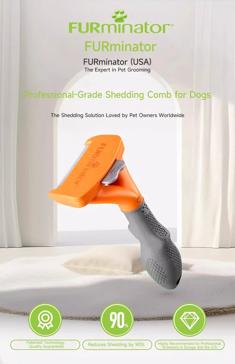 Pet Deshedding Grooming Brush for Dogs & Cats