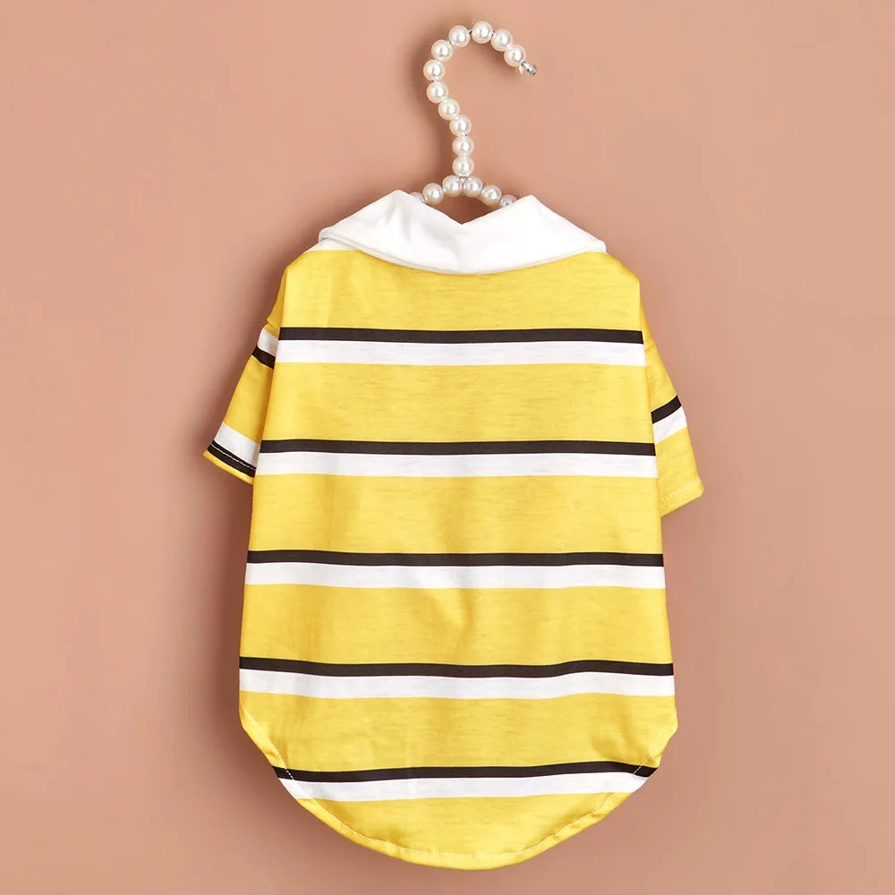 Classic Stripe Polo Shirt for Cats & Small Dogs