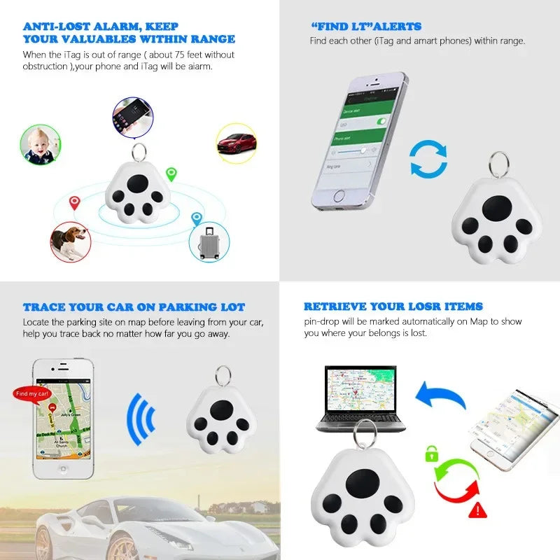 Mini Bluetooth Anti-Lost Tracker with Two-Way Finding for Pets, Keys & Bags