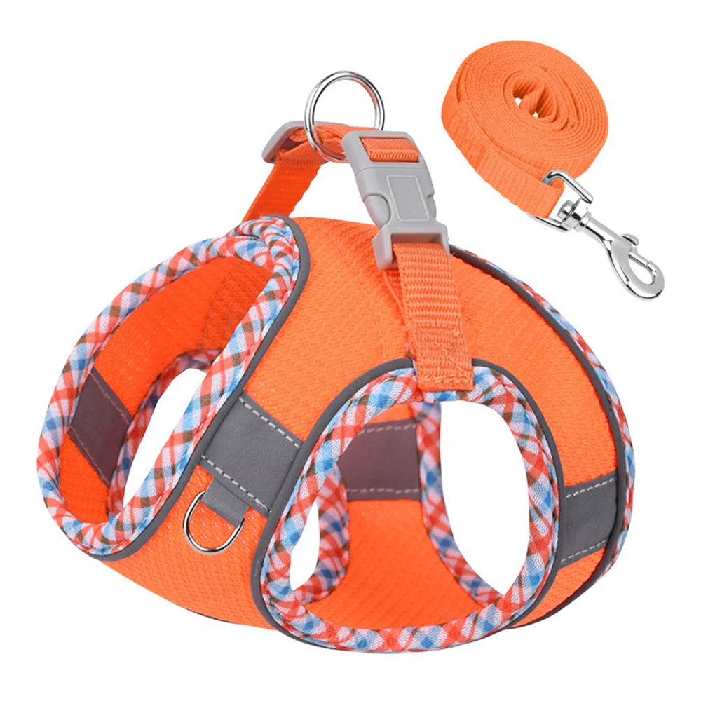 Reflective Mesh Harness & Leash Set for Cats & Small Dogs