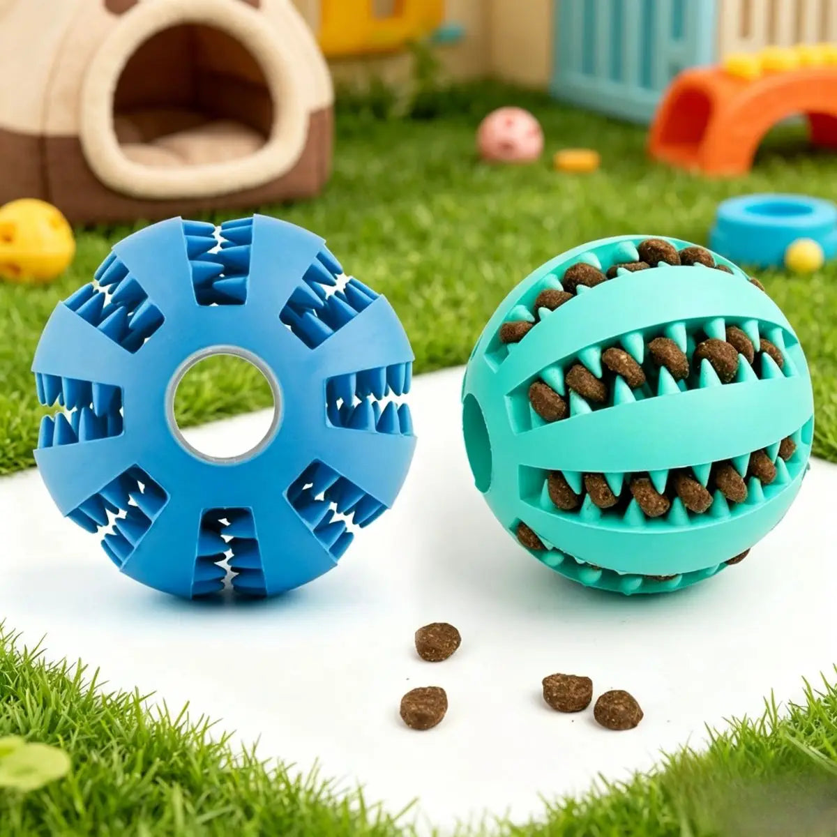 Bite-Resistant Treat Dispensing Dog Ball