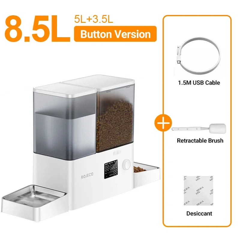 2-in-1 Automatic Pet Feeder & Gravity Water Fountain 8.5L