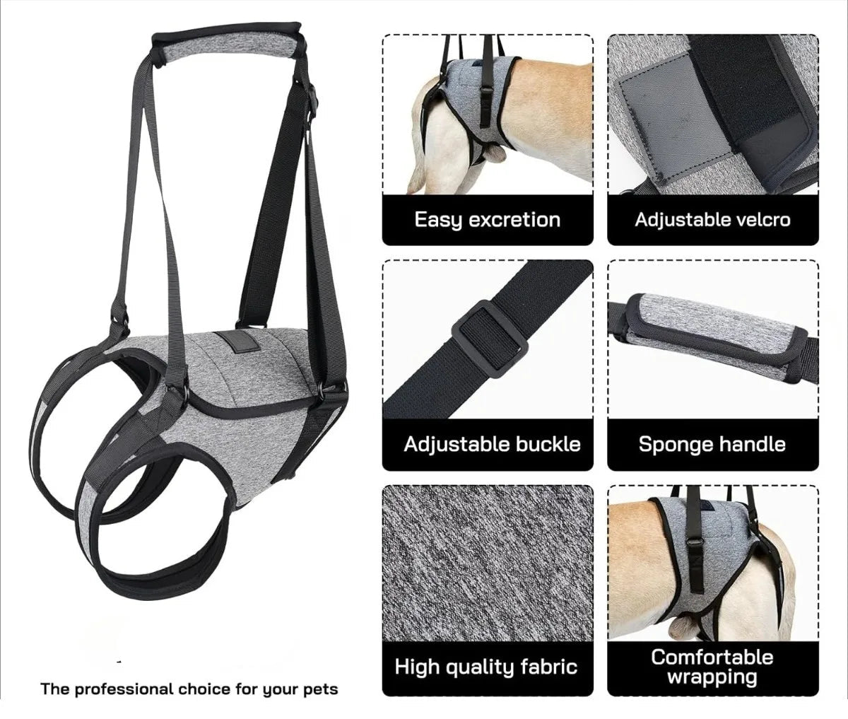 Rear Support Dog Lift Harness for Elderly, Injured & Arthritic Dogs