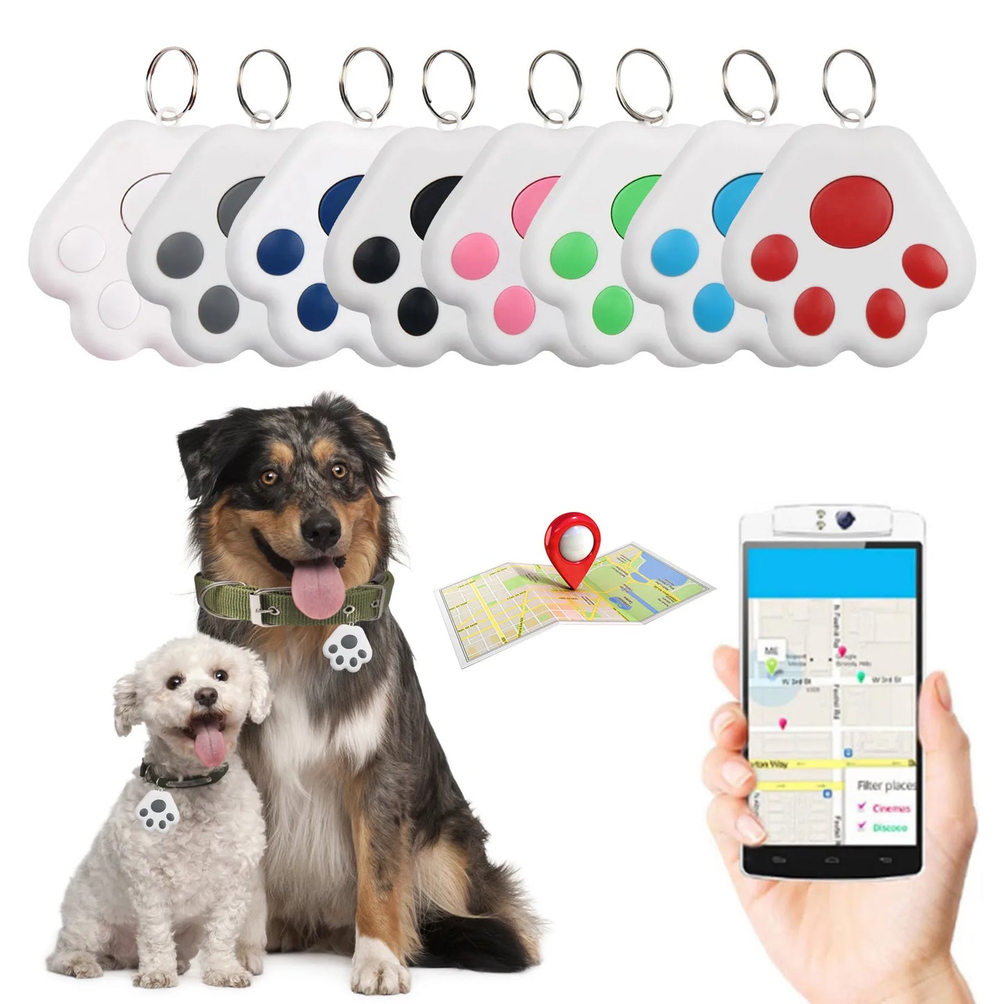 Dog Paw Bluetooth Tracker — Anti-Lost Tag for Pets, Keys & Bags