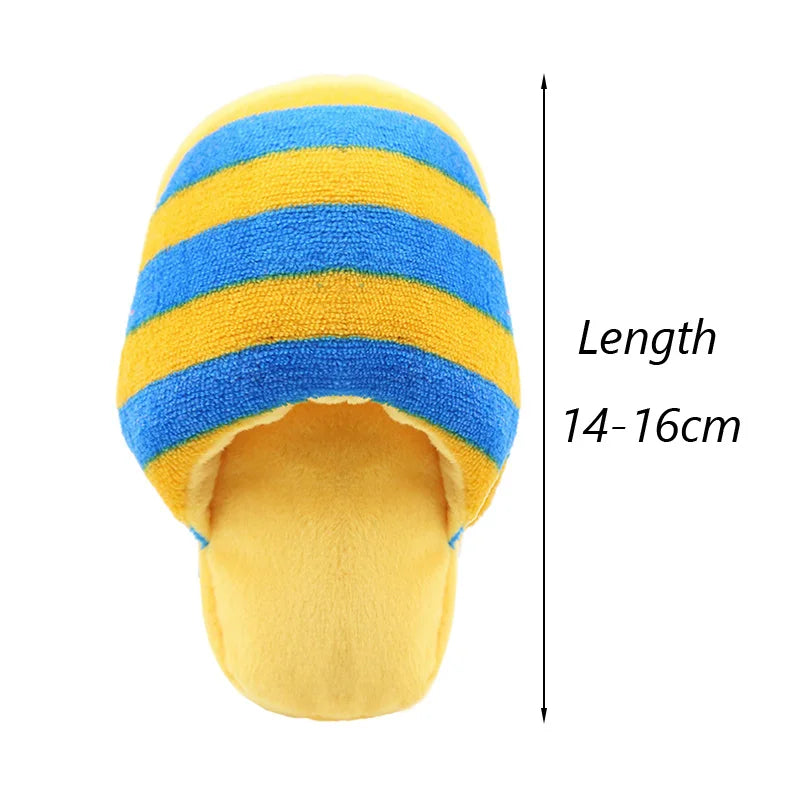 Squeaky Plush Slipper Chew Toy for Small Dogs