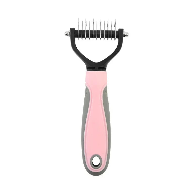 Double-Sided Stainless Steel Pet Grooming Comb – Detangling & Dematting Brush for Dogs & Cats