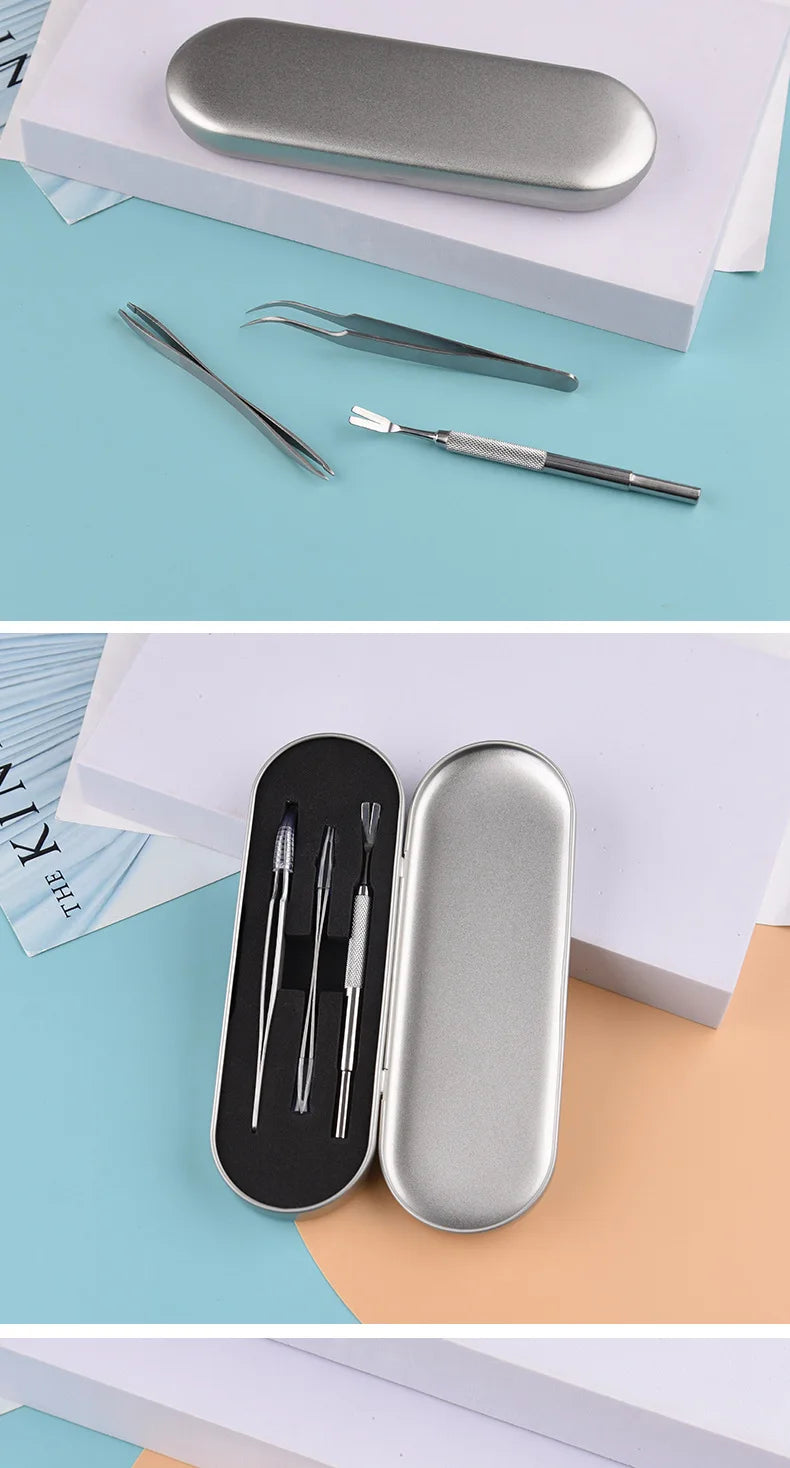 Stainless Steel Tick & Flea Remover Tool Set for Dogs & Cats