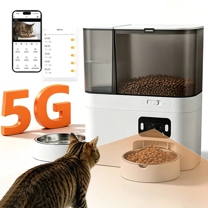 2-in-1 Smart Pet Feeder & Water Dispenser with WiFi Camera & App Control