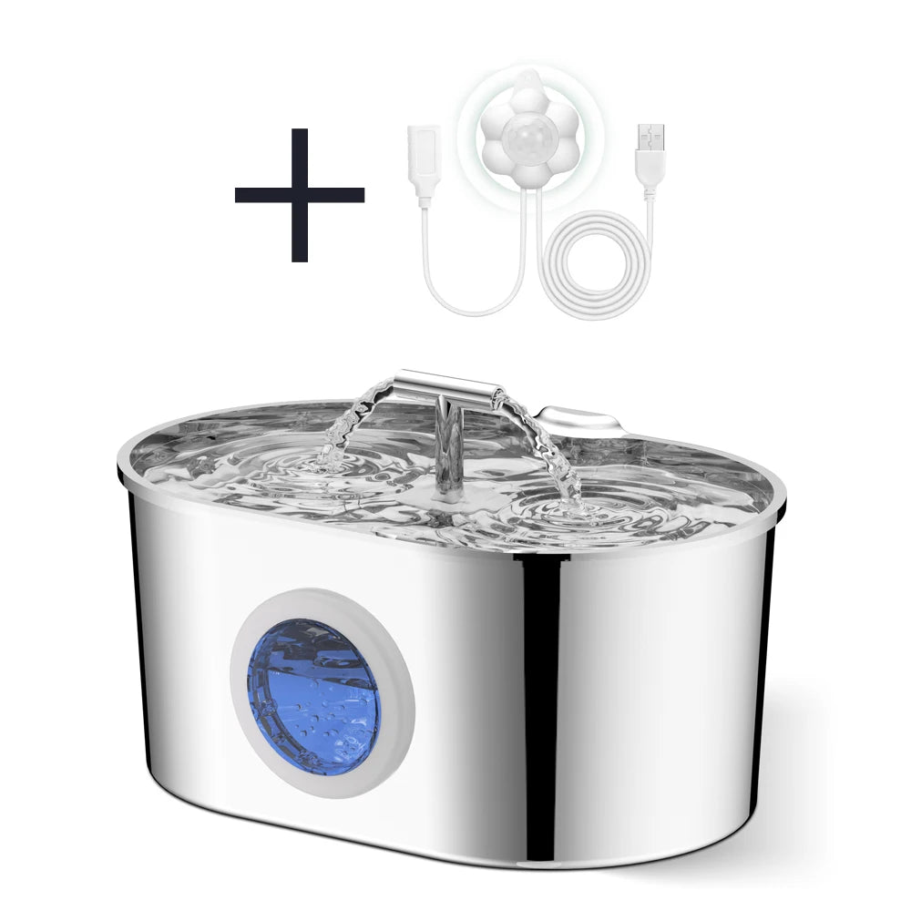 pet water dispenser stainless steel cat fountain ultra-quiet automatic pet water feeder automatic filtering pet water dispense