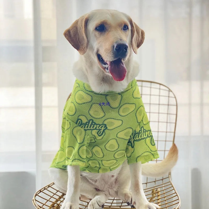 Cartoon Print Dog Cooling Vest Shirt | Soft Summer Top for Medium & Large Dogs
