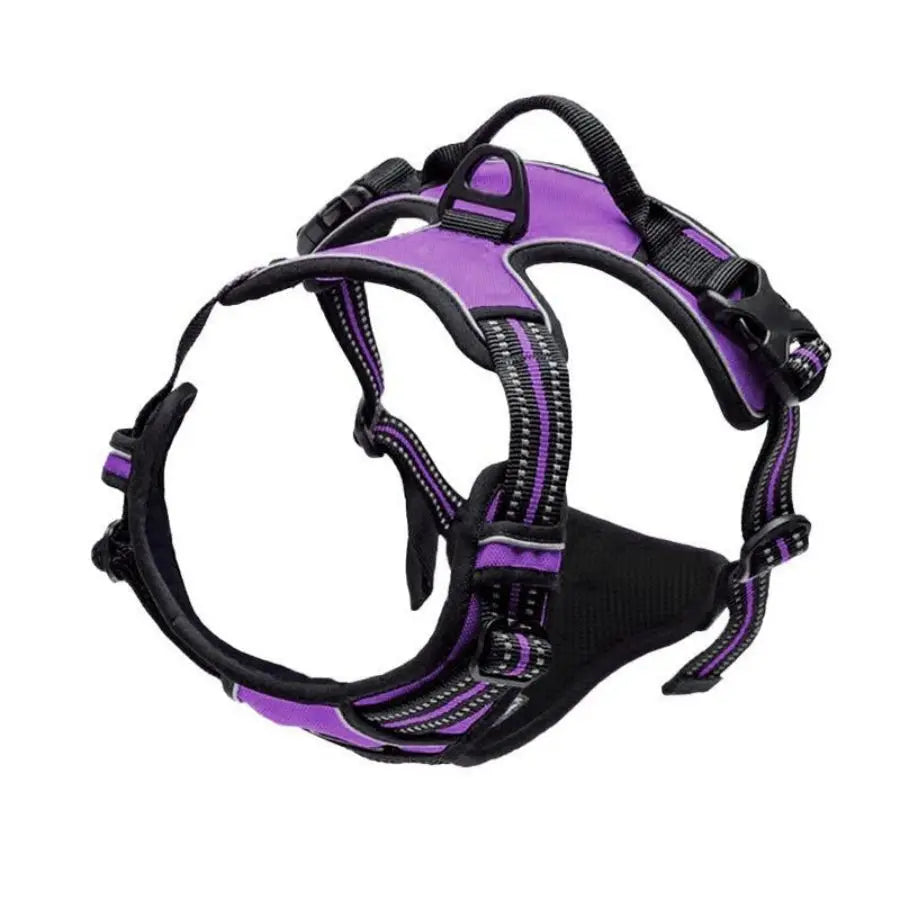 Harnais anti-traction pour chien avec attache frontale et poignée | Gilet réfléchissant robuste pour des promenades faciles