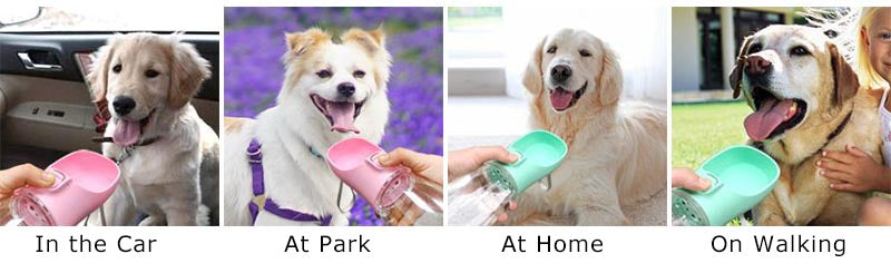 Portable Dog Water Bottle with Drinking Bowl – Leakproof, for Dogs & Cats