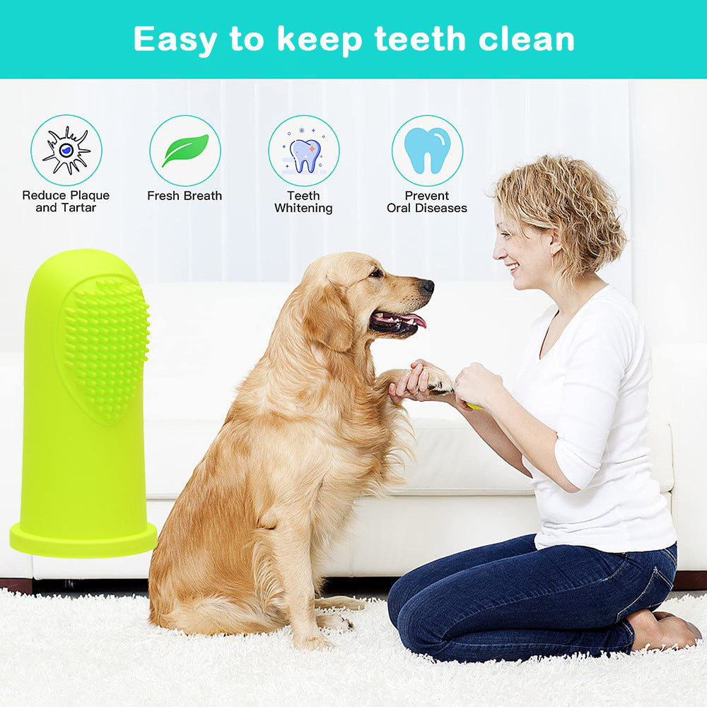 Dog Finger Toothbrush - Silicone Dental Care Toy for Small Dogs