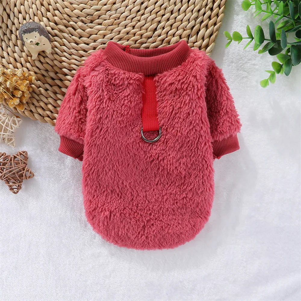 Plush Pet Sweatshirt for Cats & Small Dogs