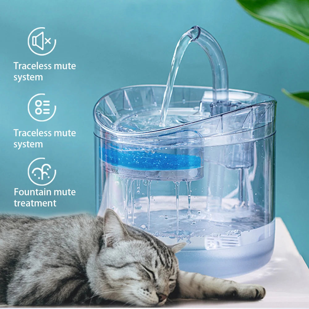 Fontaine à eau intelligente automatique pour animaux de compagnie avec capteur de mouvement