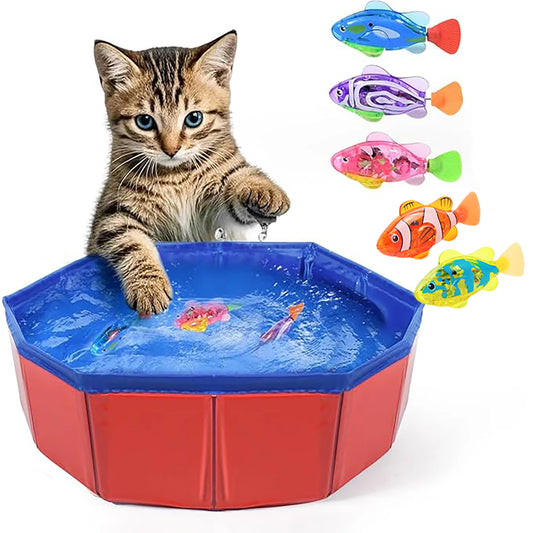 LED Electronic Swimming Fish Toy - Waterproof Interactive Pet Toy