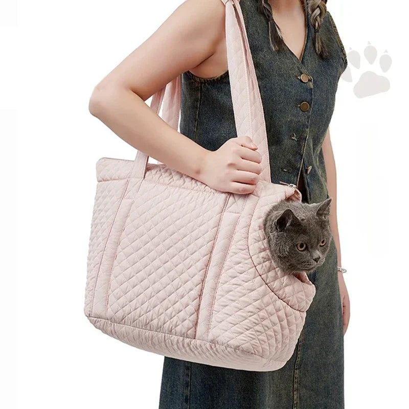 Plush Pet Carrier Handbag for Cats & Small Dogs