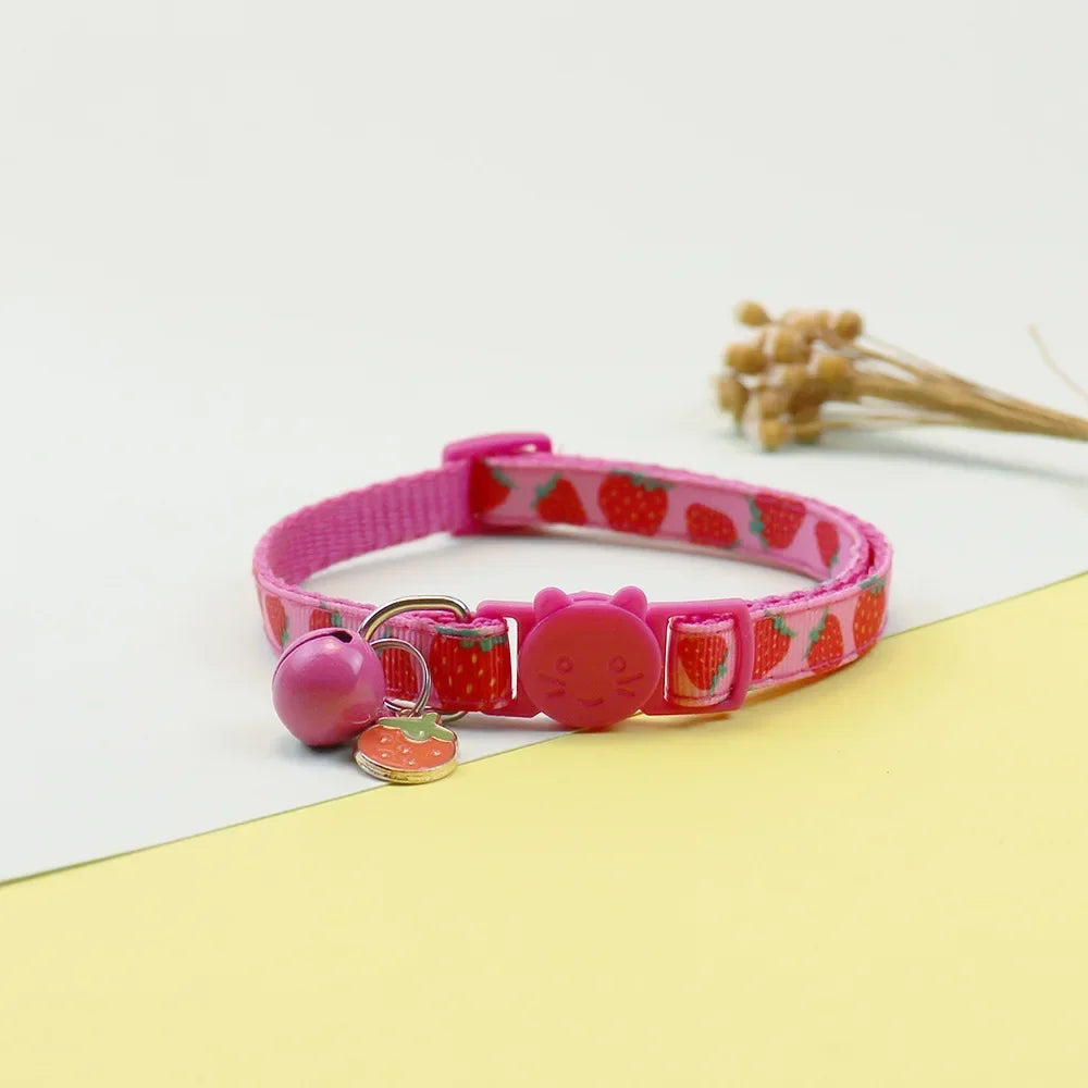 Fruit-Themed Pet Collar with Bell