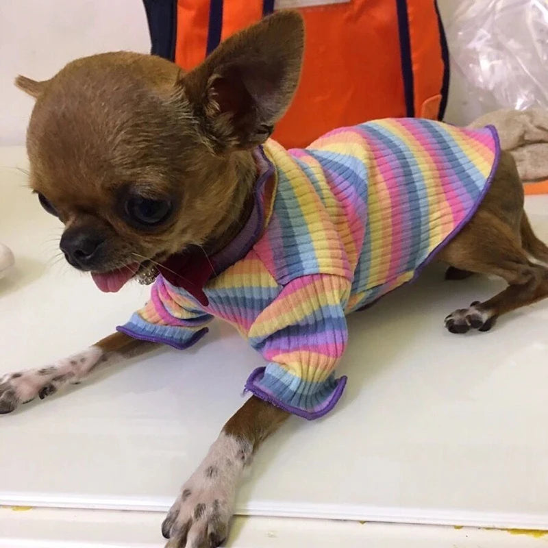 Cotton 100% Cat Dog Vest Summer Pet Clothes Stripe Pullovers for Small Dogs Cats Chihuahua Pomeranian Puppy Ropa Para Perros