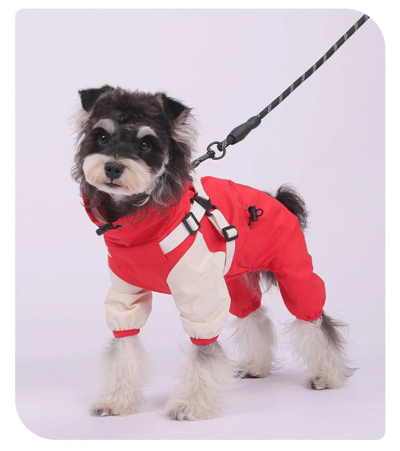 Waterproof Reflective Hooded Dog Raincoat – S to 3XL