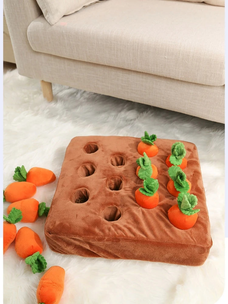 Carrot Plush Dog Puzzle & Nosework Toy