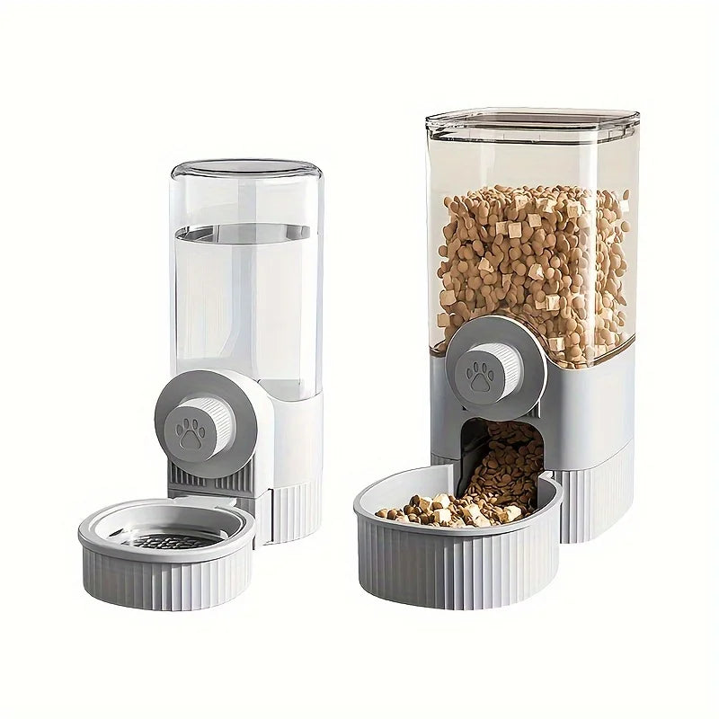Distributeur automatique de nourriture et d'eau pour animaux de compagnie - Distributeur suspendu par gravité avec gamelle