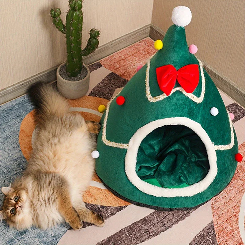 Warm Corduroy Pet House Bed for Cats & Dogs