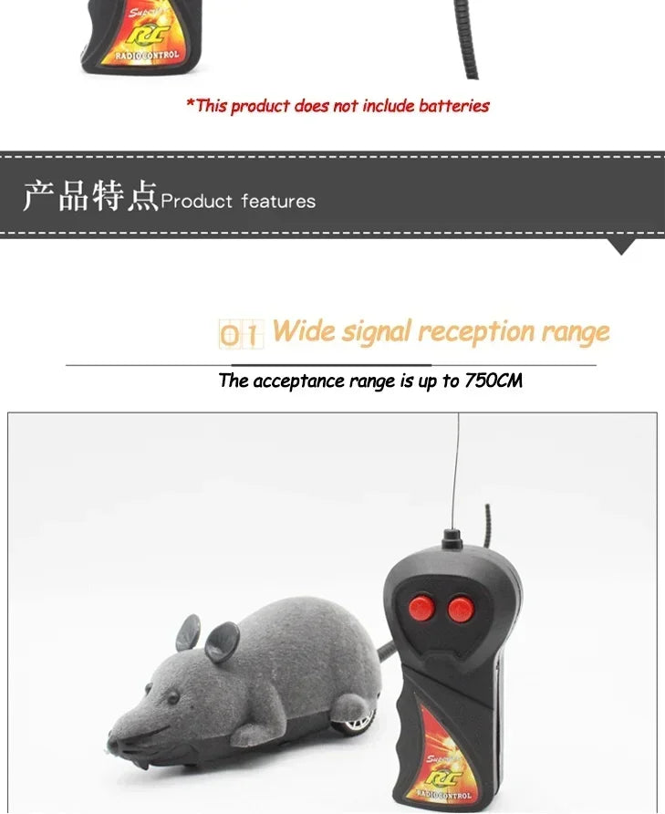 Remote Control Electronic Rat Cat Toy – Wireless RC Mouse for Cats & Kittens