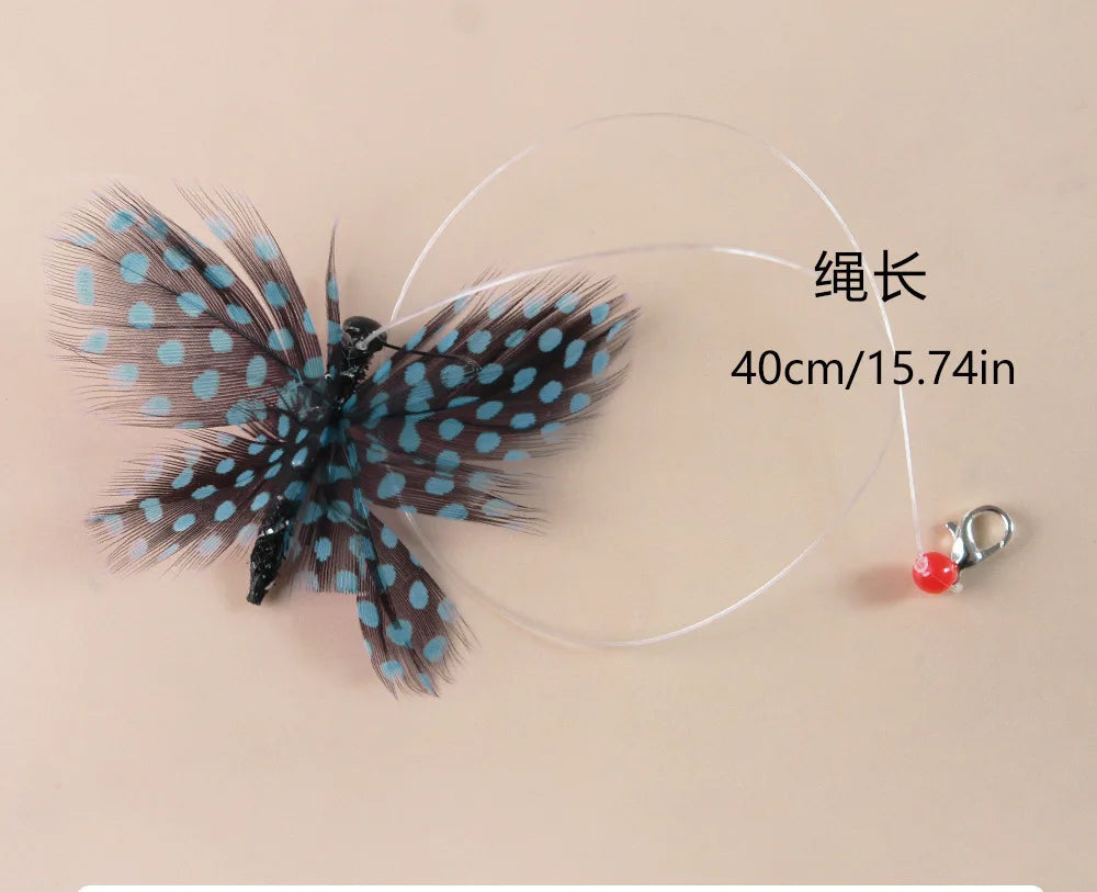Hands-Free Butterfly Cat Wand Toy with Suction Cup & Bell