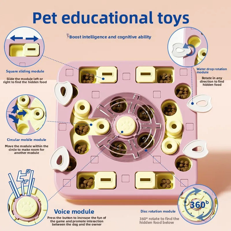 Pet Puzzle Feeder – Sliding Lid Slow Feeder Treat Toy for Cats & Dogs