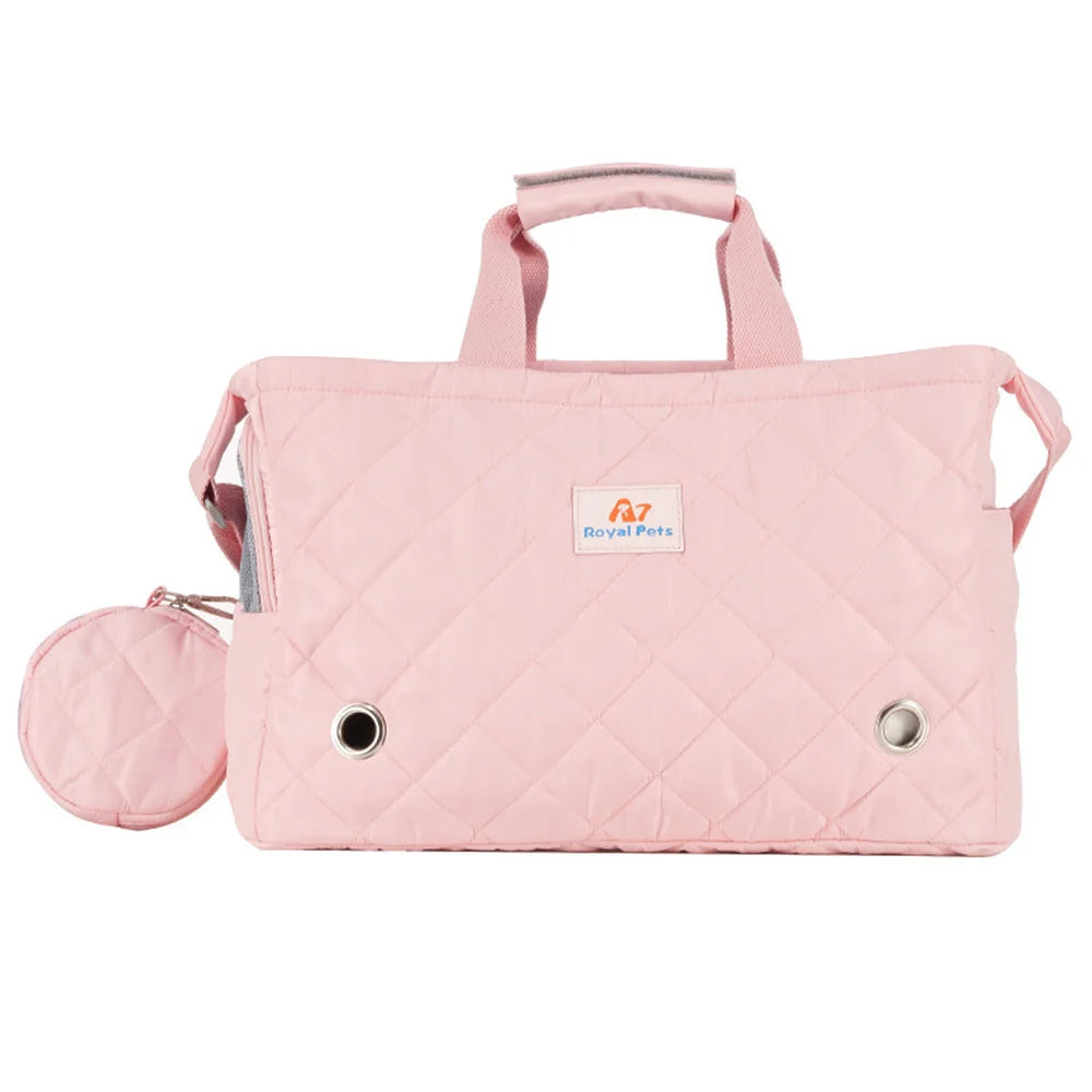 Quilted Portable Breathable Cat Puppy Travel Tote Handbag with Detachable Shoulder Strap Small  Kitten Pet Outdoor Carry Bags