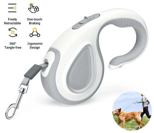 Retractable Dog Leash 5M - Automatic Extendable Lead for Walking, Hiking & Running