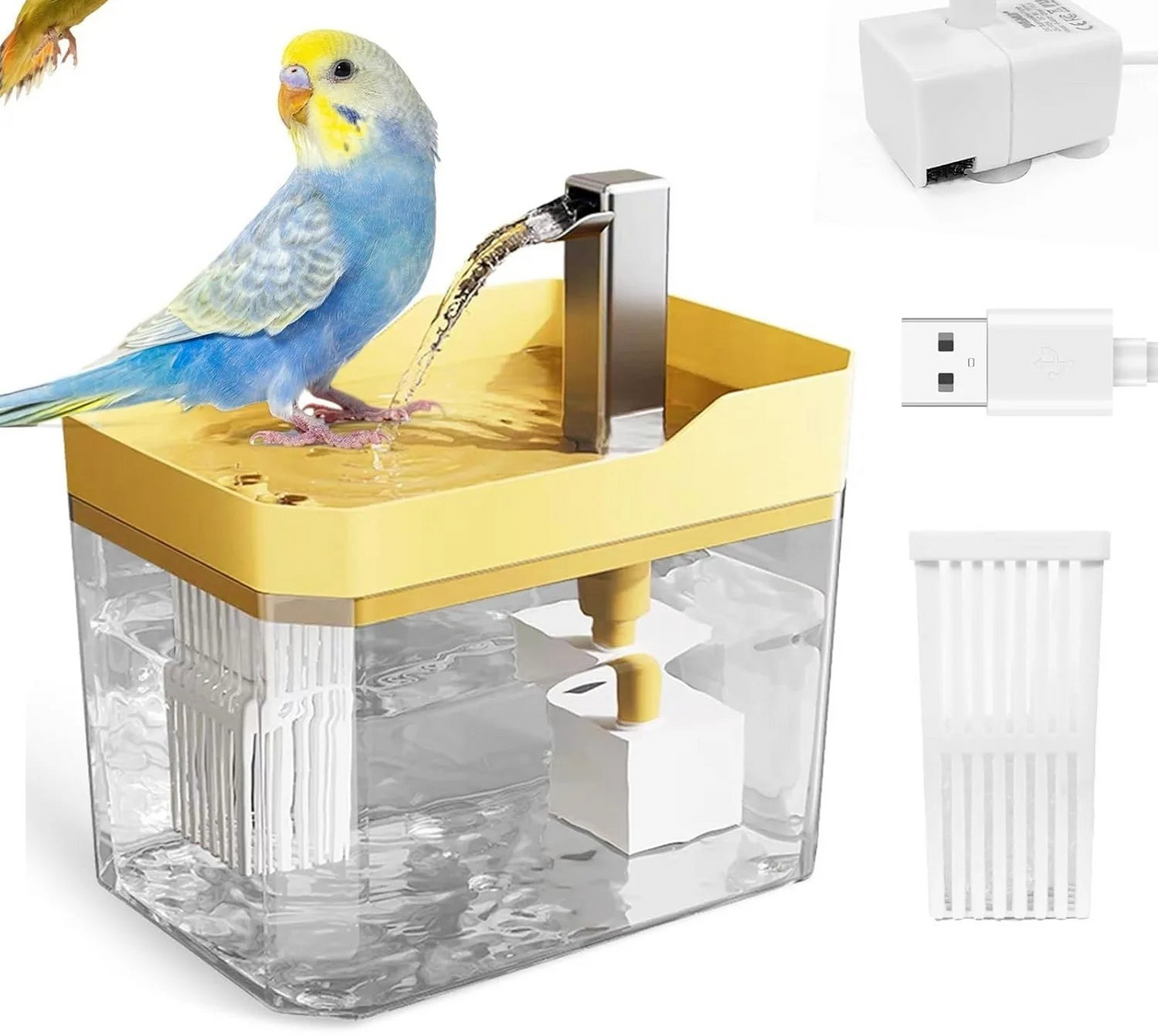 Baignoire automatique pour oiseaux avec pompe - Fontaine de douche intérieure pour perruches et perroquets