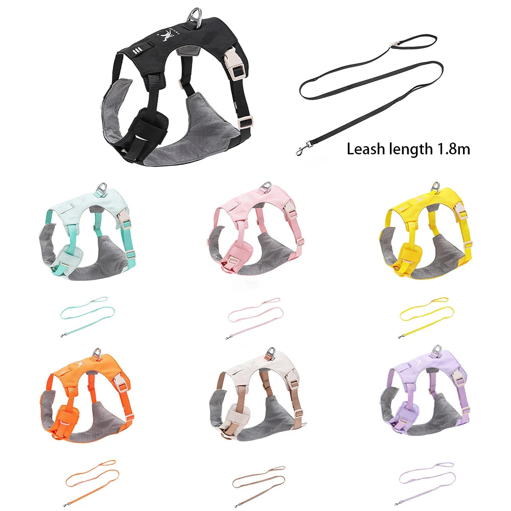 Lightweight Dog Harness & Leash Set Anti-Pull Escape-Proof Pet Walking Lead for Small Medium Large Dogs
