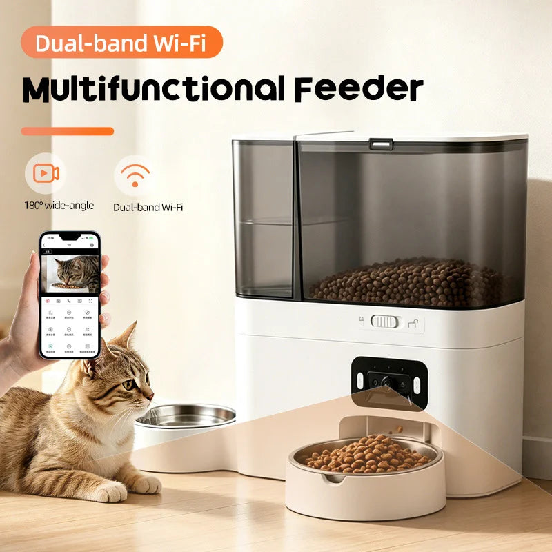 2-in-1 Smart Pet Feeder & Water Dispenser with WiFi Camera & App Control