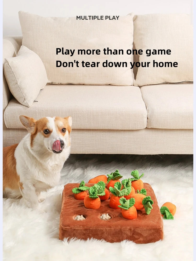 Carrot Plush Dog Puzzle & Nosework Toy