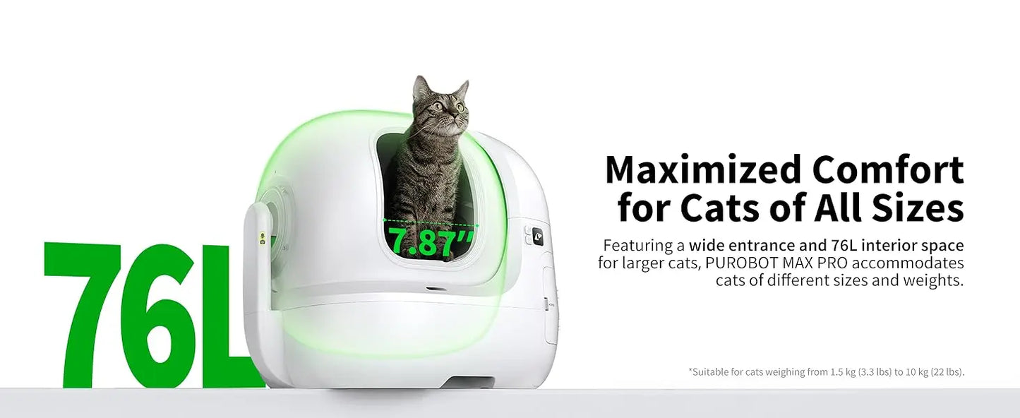 Self-Cleaning Smart Cat Litter Box with AI Camera & Odour Control