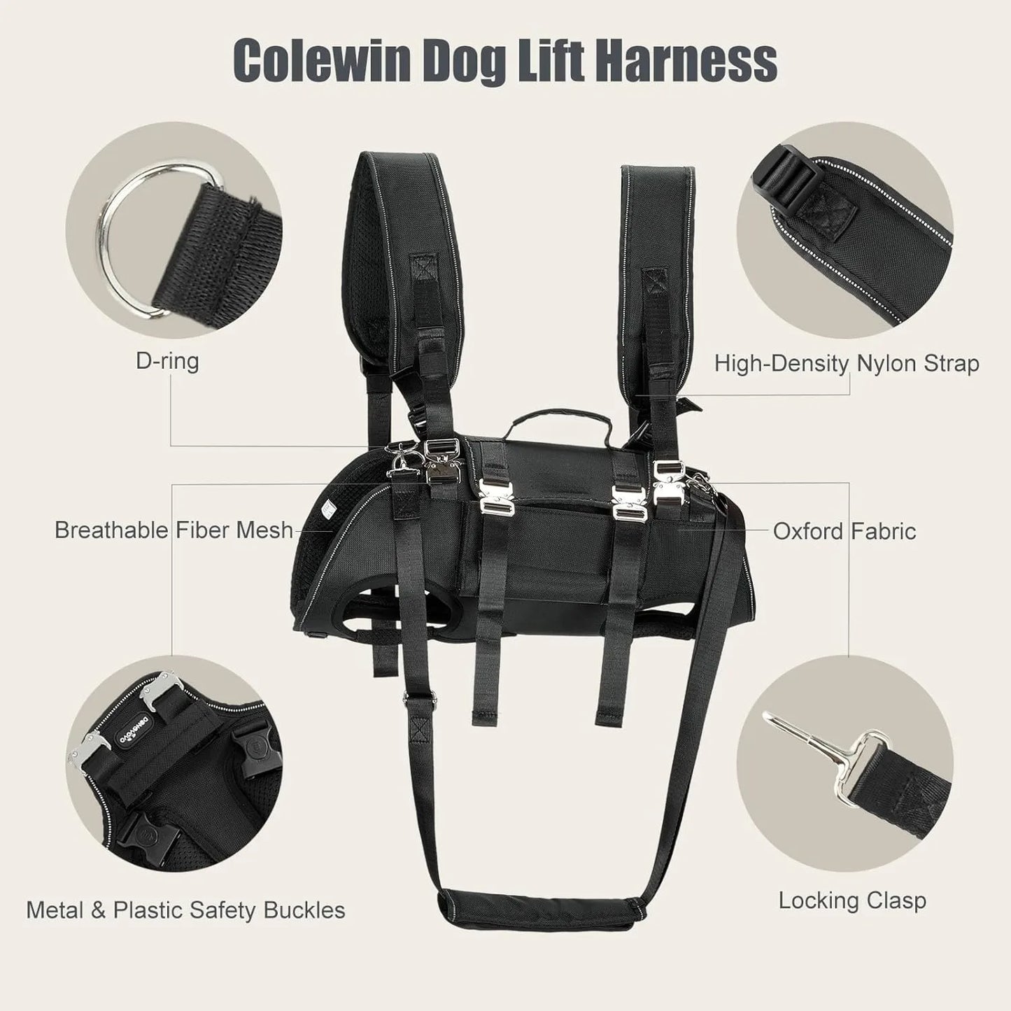 5-in-1 Dog Lift Harness & Sling Carrier with Spine Support