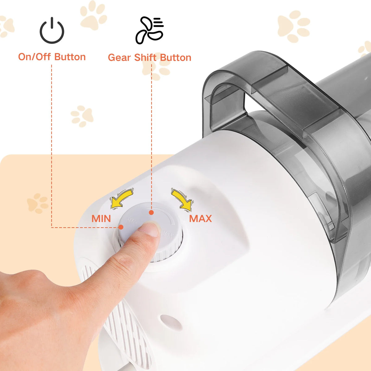 4-in-1 Pet Grooming Vacuum | 10,000Pa Suction | 2.3L | 3 Speeds | Dogs & Cats