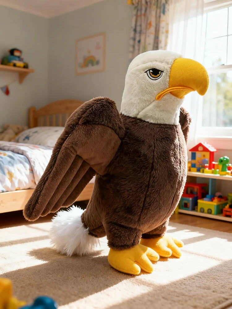 Bald Eagle Squeaky Plush Dog Toy – Large Fleece Chew Toy for Dogs