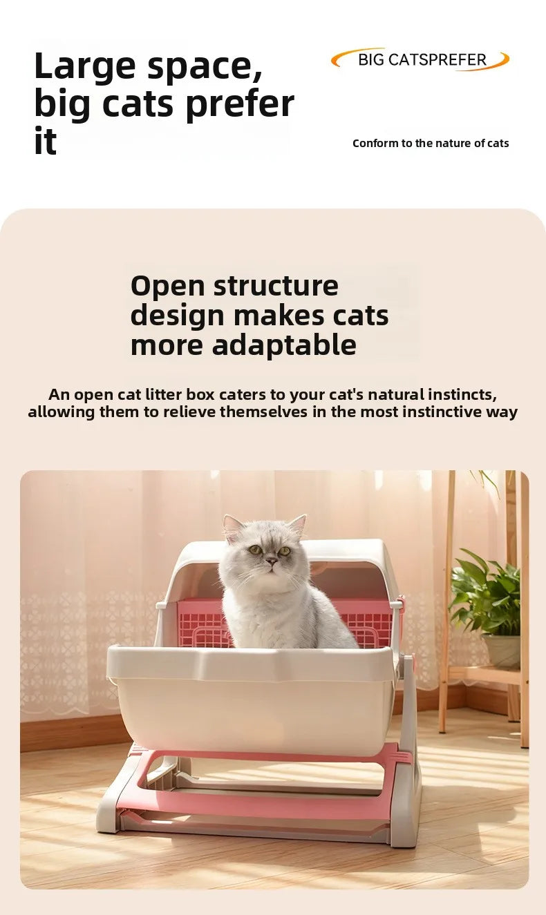 Semi-Automatic Self-Cleaning Cat Litter Box — XXL Semi-Enclosed Design, 4 Styles