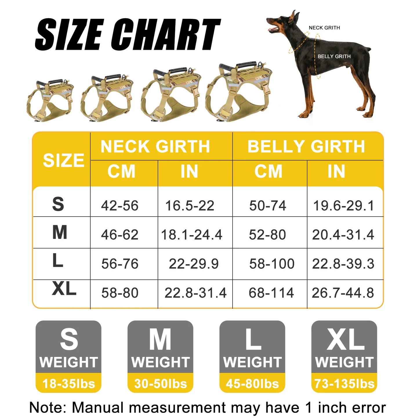 Tactical Dog Harness for Large Dogs