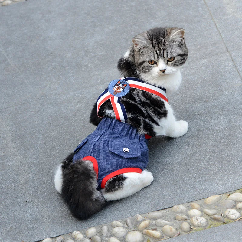 Cat Dog Female Panties Denim Strap Pet Shorts for Small Dogs Cats Kitten Puppy Underclothe Anti-harassment Safety Panties
