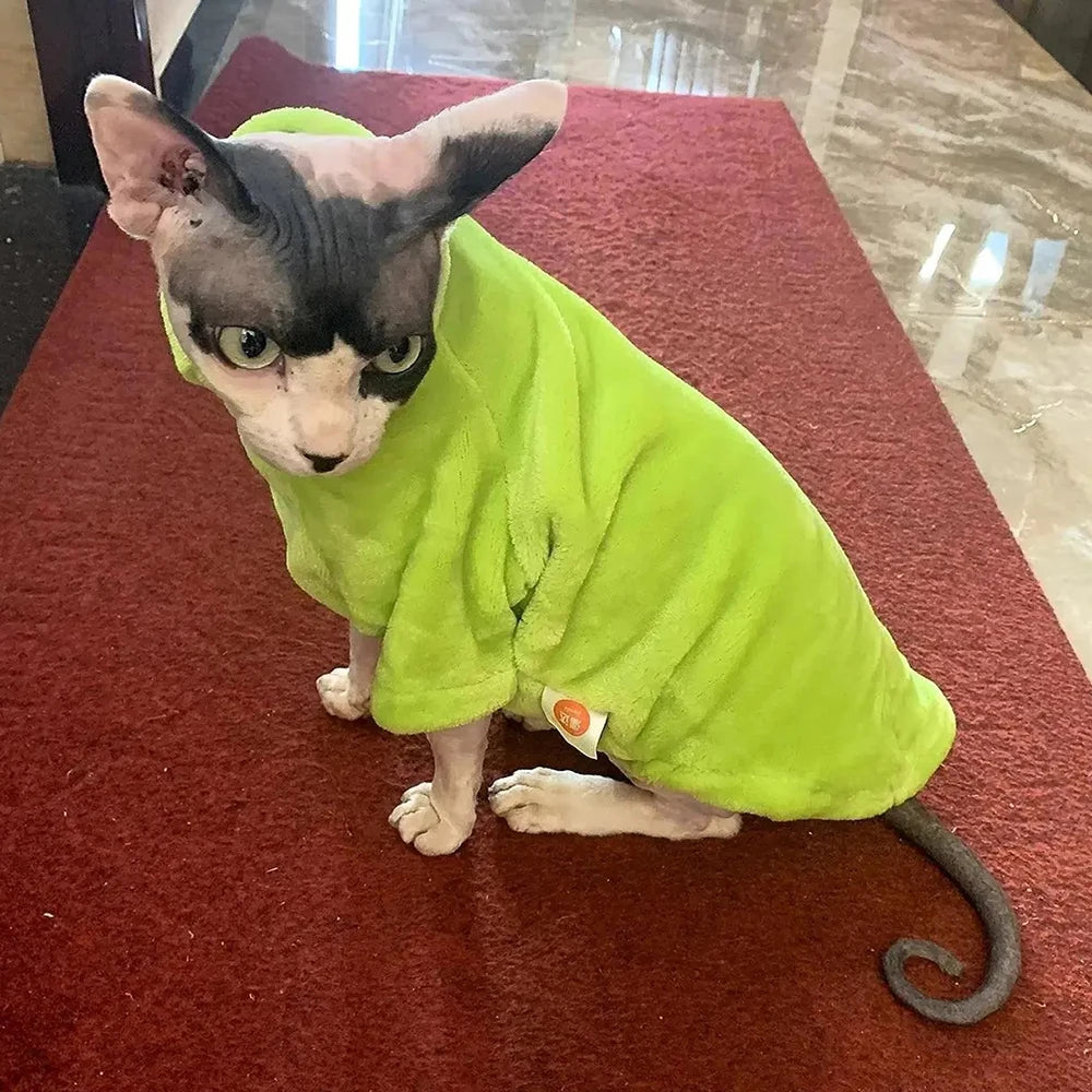 Fleece High Neck Cat Hoodie